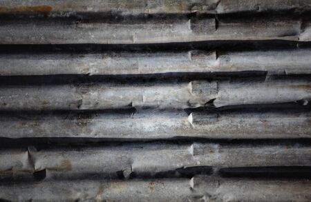 Old corrugated iron fence for background.の写真素材