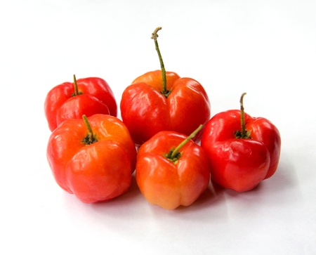 Cherries isolated on white background.の写真素材