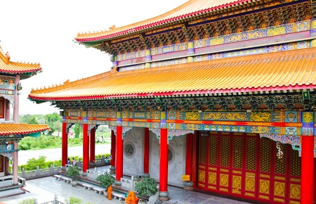 Beautiful buildings in Chinese Temple,Nonthaburi,Thailand.