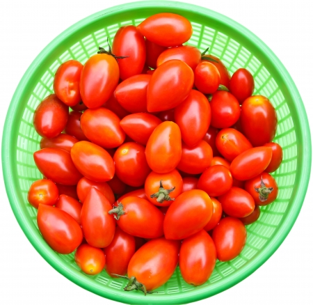 Fresh rosa tomatoes.の写真素材