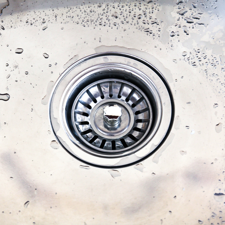 A kitchen sink with dropsの写真素材