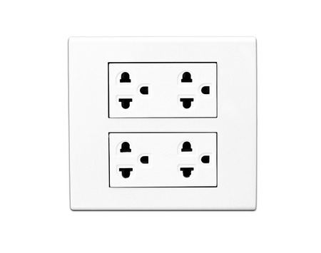 Thailand electrical outlet isolated on white background.