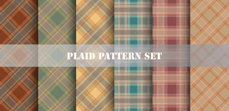 Plaid Patterns. Vector set.のイラスト素材