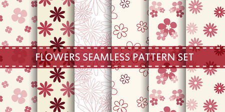 Flowers seamless pattern set.のイラスト素材