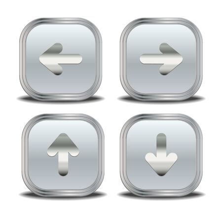 Set of Metal arrow icons.のイラスト素材