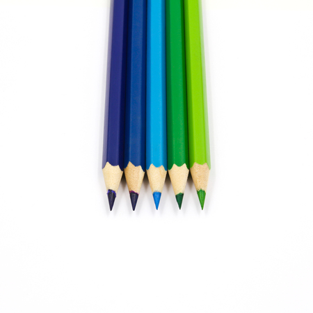 Colored pencils isolated on white background.の写真素材