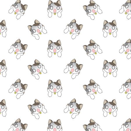 Cute Cartoon Cats Pattern.のイラスト素材