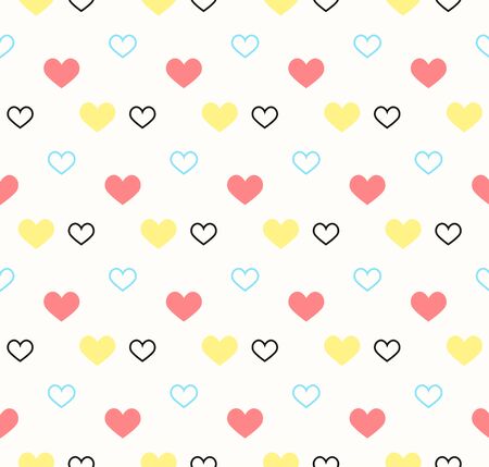 Romantic pattern with hearts. Vector illustration. Background
