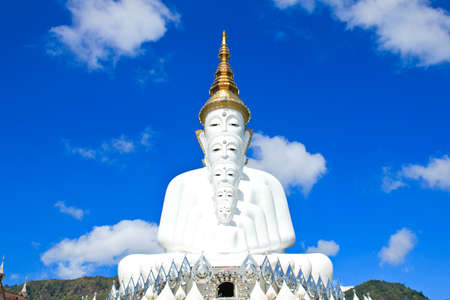 White Buddha Statue at Phasornkaew Temple, Khao Kho Phetchabun, Thailand.の写真素材