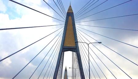 Mega sling Bridge in bangkok Thailandの写真素材