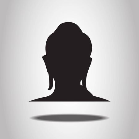 Buddha Silhouettes on the white backgroundのイラスト素材