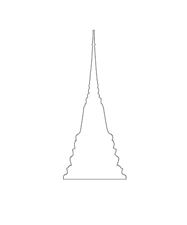 Thai Temple Path on the white backgroundのイラスト素材