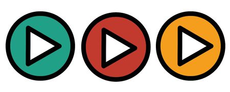 Play icons. Vector buttonsのイラスト素材