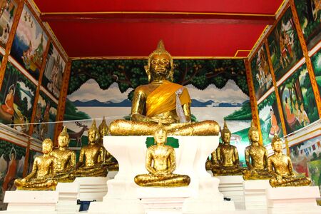 Buddha statue beautiful in the church of Wat Saraphi Temple at Suphanburi, Thailand.