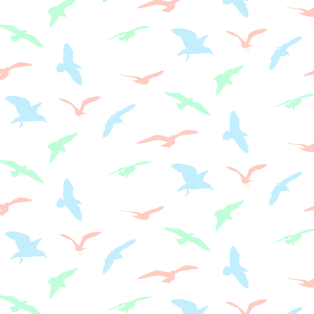Seagull silhouette pattern background - Vectorのイラスト素材