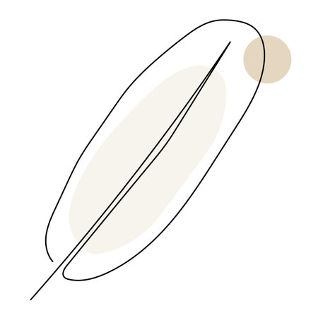 Plant leaves line art. Contour drawing. Minimalism art.のイラスト素材