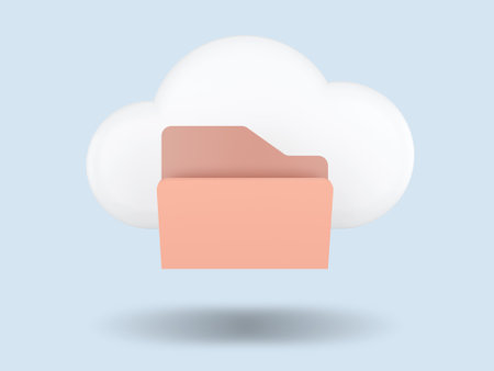 Cloud computing concept. Vector illustration of cloud computing with folder and cloud.の写真素材