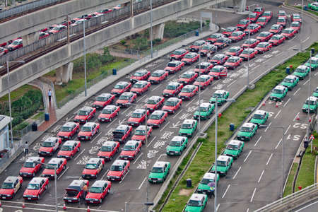 Traffic Jam in Hong Kong - Outside the Hong Kong International Airportのeditorial素材