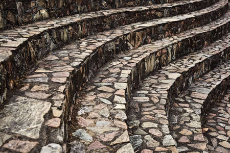 Curve brick walkway  as backgroundの写真素材