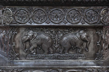 texture of silver metal Elephantの写真素材