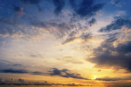 Sunset with beautiful blue  sky