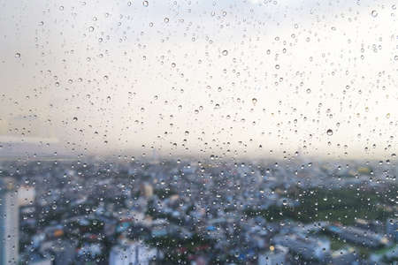 water drops on top of buildingbackground