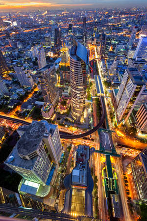 Abstract cityscape view in Bangkok, Thailand
