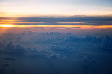 Sunset sky from top viewの写真素材
