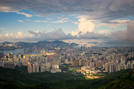 Cityscape from top view of mountainの写真素材