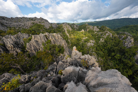 Abstract mountain texture from top viewの写真素材