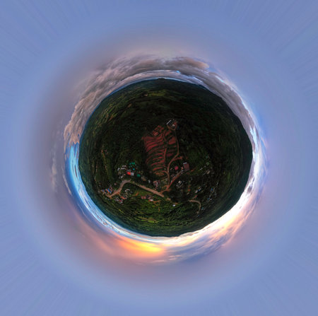 Sphere landscape 360 view pointの写真素材