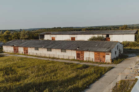 old abandoned warehouse in landの写真素材