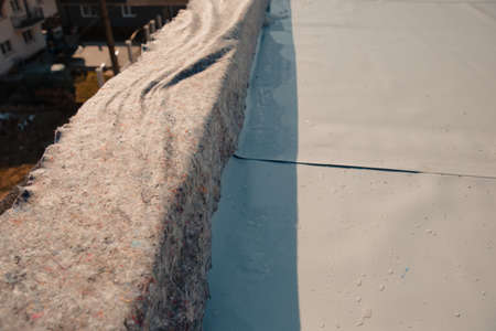Geotextile support layer for PVC and EPDM synthetic membrane roofの写真素材