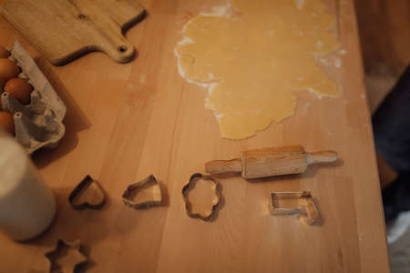 Hand made food cook with close up. kitchen with fresh ingredients to make cokies or cakes at home