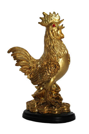 Chicken golden statue resinの写真素材