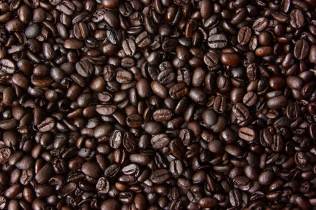 Coffee Bean Roasted in Background for make a good Coffee, great ingredient.の写真素材