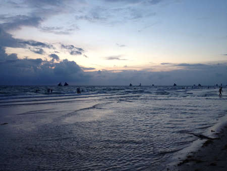 Sunset on boracay island philippines 