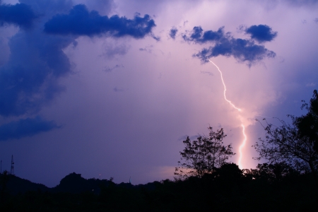 Thunderbolt at Phetchaburi Province Thailandの写真素材