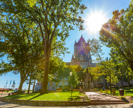 Frontenac Chateau, Quebec Canadaの写真素材