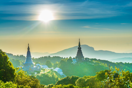 Methanidon Pagoda, Doi Inthanon, ChiangMai Thailandの写真素材