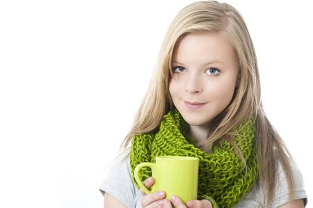 Girl with teaの写真素材