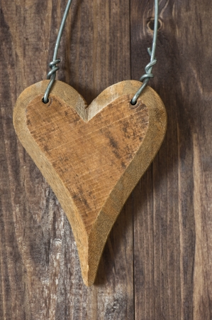 Wooden heartの写真素材