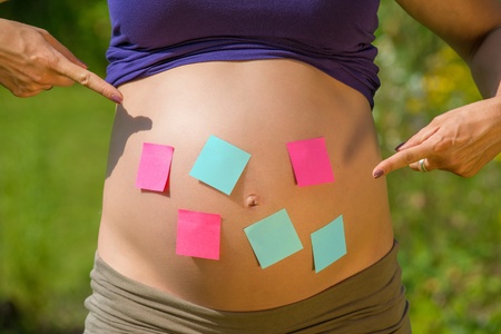 Baby bump with notesの写真素材