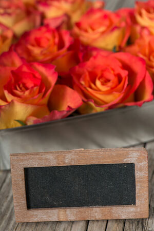 Sign with rosesの写真素材
