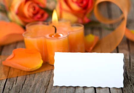 Sign with candleの写真素材