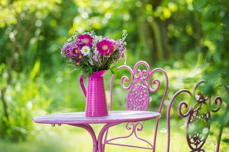 Colorful flower bouquet with gerbera blossoms