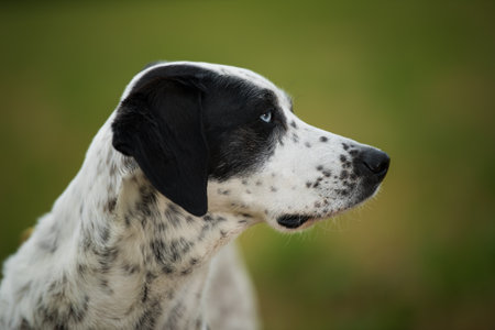 Mixed breed dog in nature background