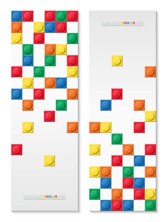 Abstract vector background with colorful block brick toy for text illustration&#xA;のイラスト素材