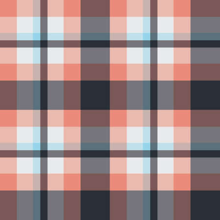 Seamless vector plaid pattern in grey and peach color with white background. Great for textiles, backgrounds, surface pattern design.の写真素材