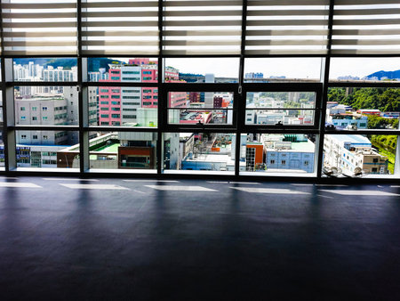 City view from building window